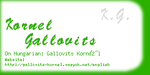 kornel gallovits business card